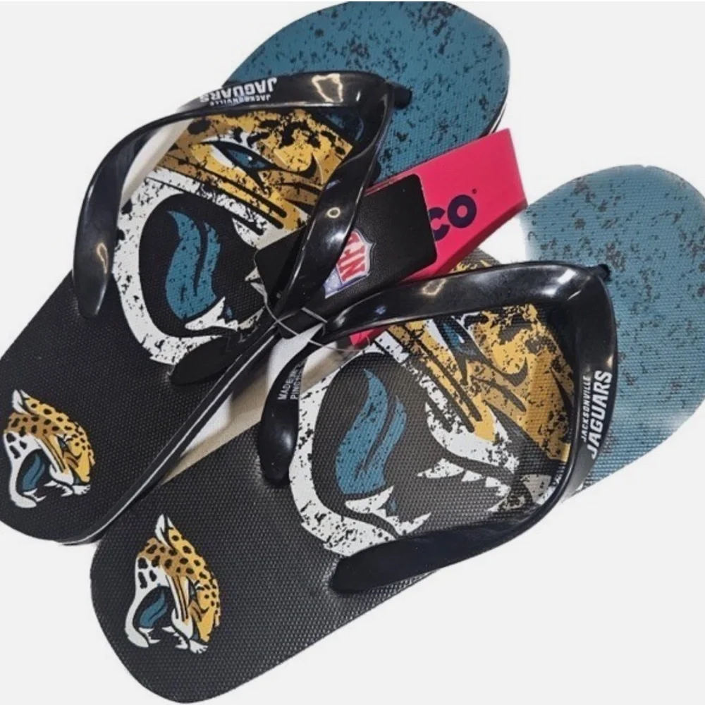 Jacksonville Jaguars Sandals Flip Flops‎ Shoes Mens Medium NFL Football FOCO